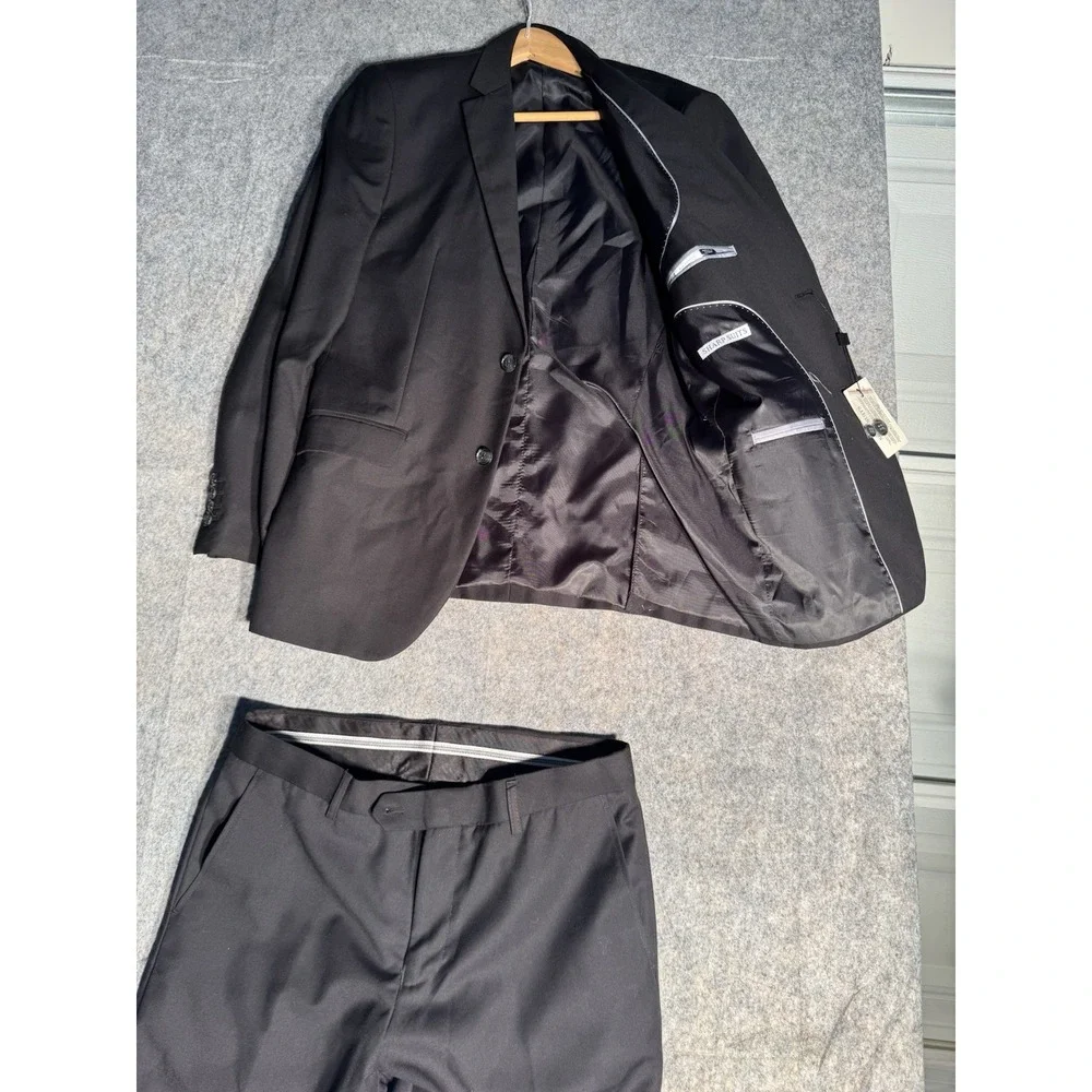 Mens (Sharp Suit) Jacket 40L Black Slim‎ Fit Active Stretch Wool US: 32X26